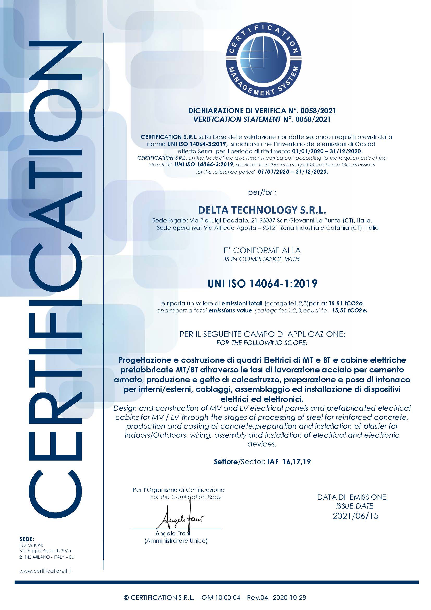 Certificato 